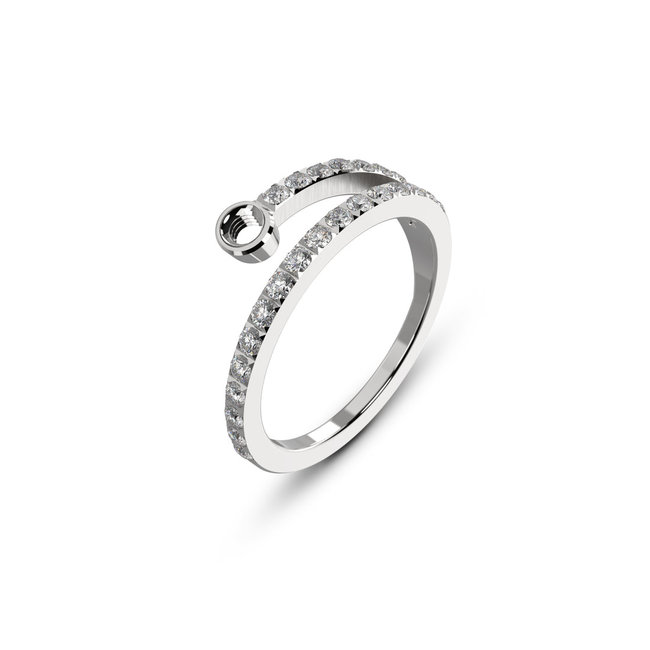 Melano Jewelry Twisted Tamina CZ Ring - Zilverkleurig
