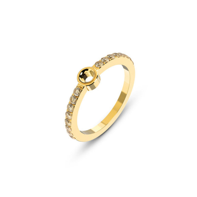 Melano Jewelry Twisted Tula Ring Champagne - Goudkleurig