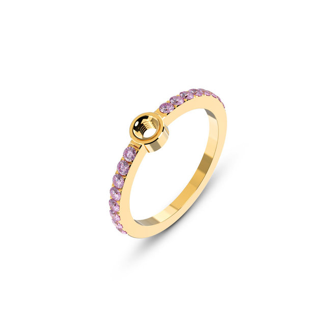Melano Jewelry Twisted Tula Ring Pink - Goudkleurig