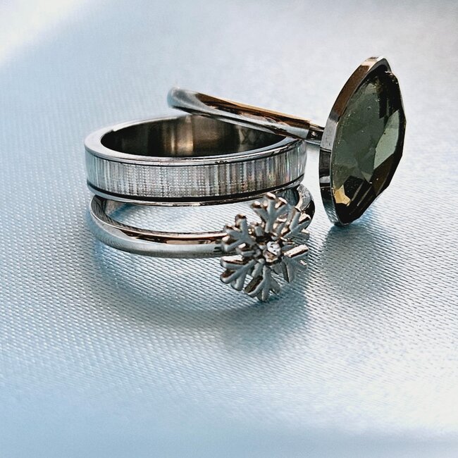 Vulringenset nr. 1 - Maat 15 XS - Zilverkleurig