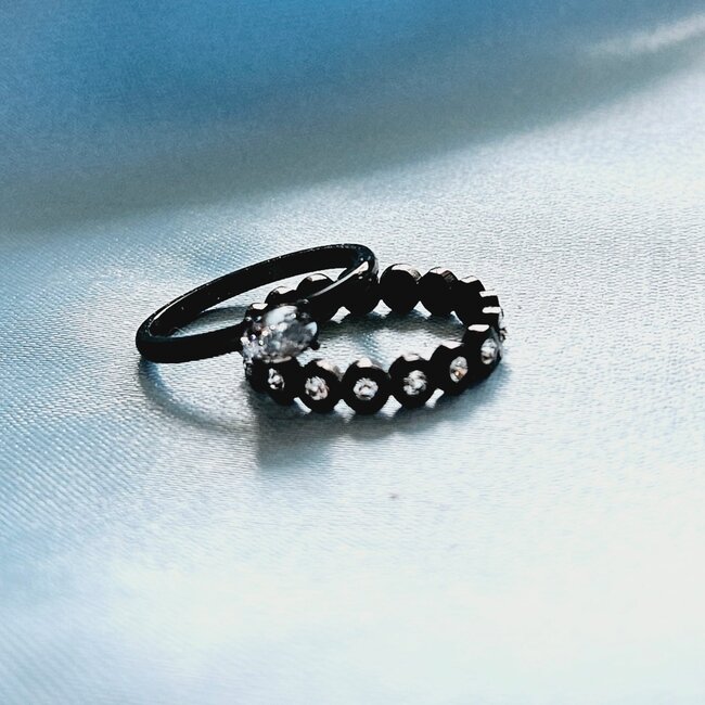 Vulringenset nr. 28  - Maat 16 XS - Zwart