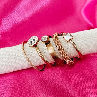 iXXXi jewellery Last Items SALE! Vulringenset Nr 190 - Maat 21 - Rosé goud