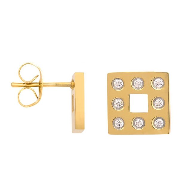 Earstud Design Square - Goudkleurig