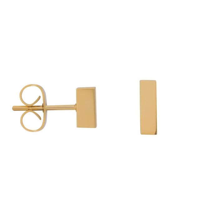 Earstud Abstract Rectangle - Goudkleurig