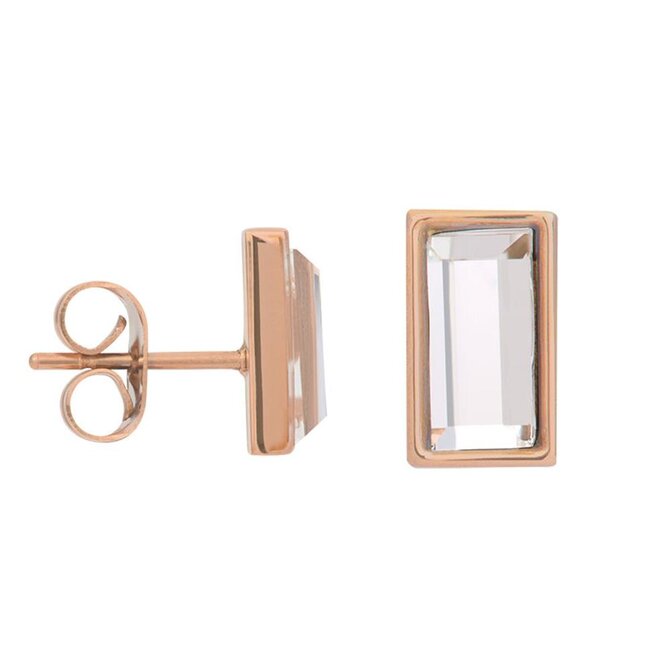 Earstud Expression Rectangle - Rosé goud