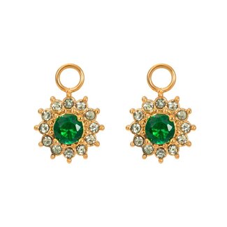 iXXXi jewellery Last Items SALE! Hoop Charms Lucia Emerald - Goud