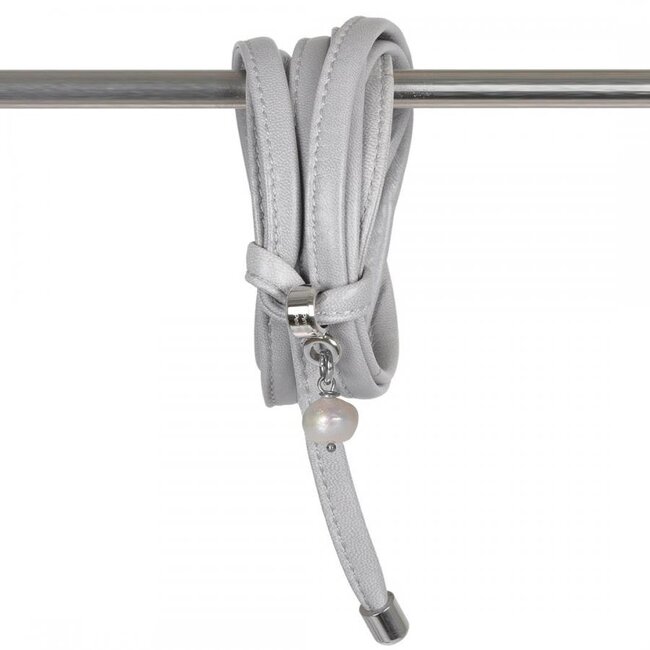 Leren Ketting Armband grijs Infini