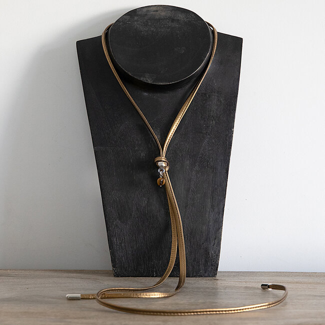 Leren Ketting Armband grijs Infini