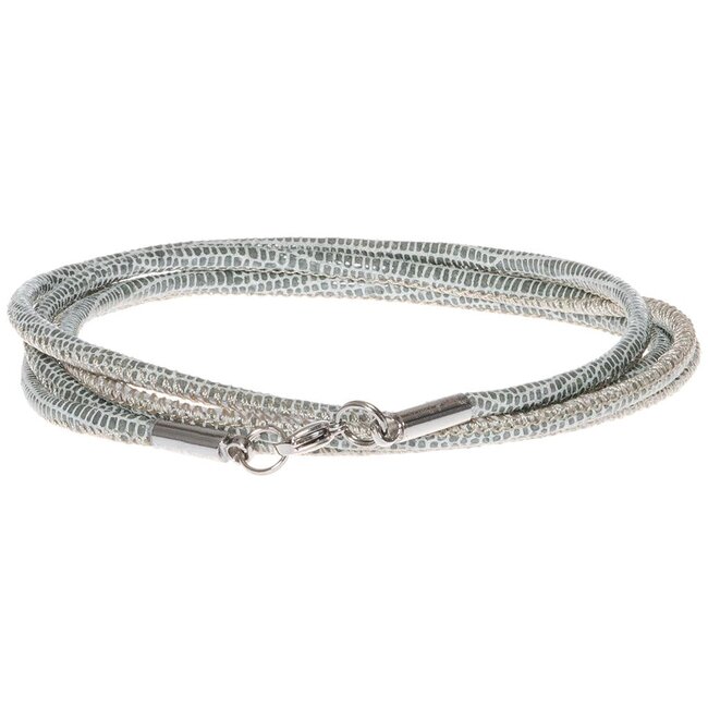 Leren Dunne Ketting Licht Groen Rocks