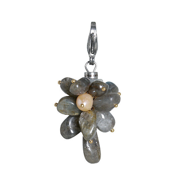 Ketting Edelsteen bedel Labradoriet grijs zilver Join Us