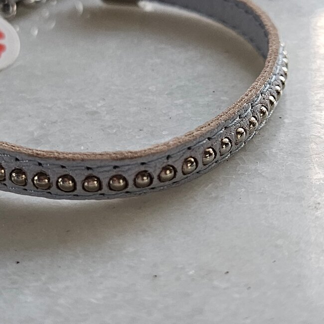 Leren Armband met Studs Licht Blauw Trendy