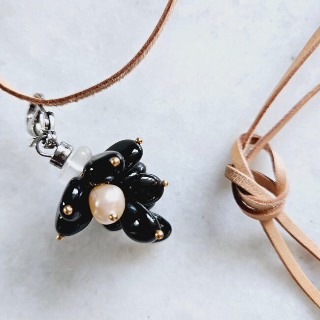 Ketting Edelsteen bedel Onyx zwart zilver Join Us