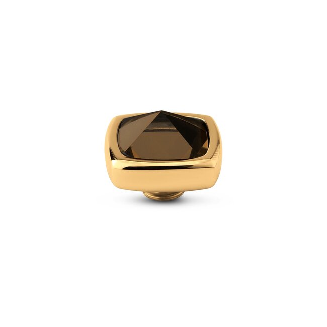 Melano Jewelry Vivid Boxy CZ Steentje - Coffee