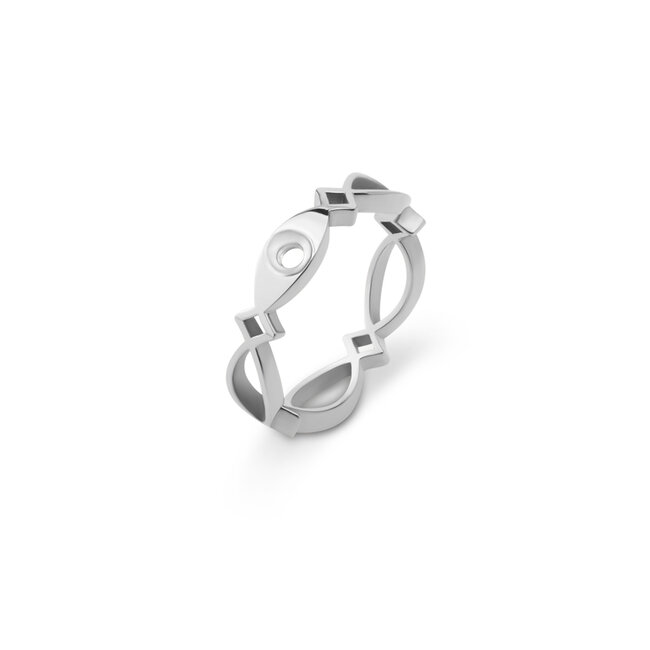 Twisted Trix Ring - Zilverkleurig