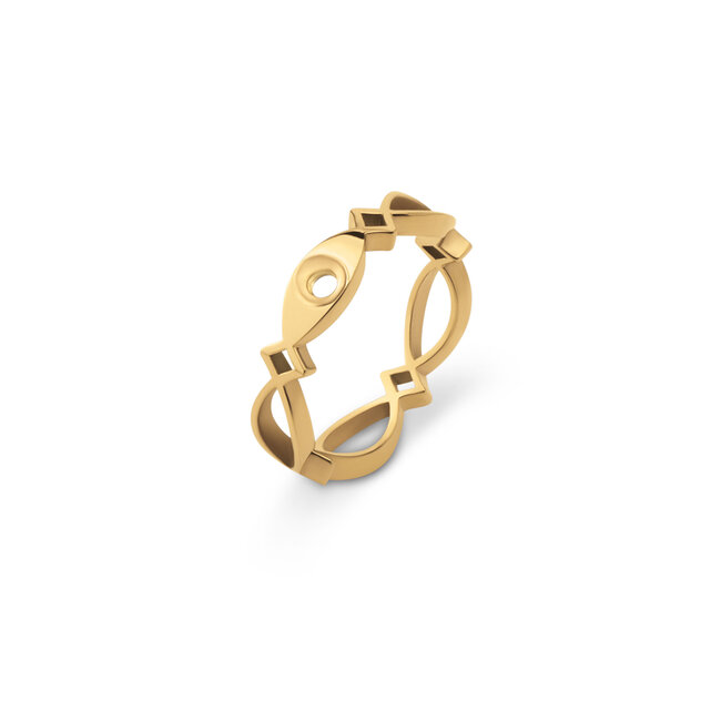 Twisted Trix Ring - Goudkleurig