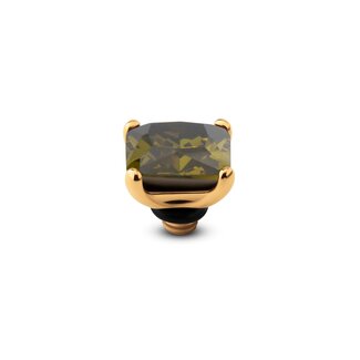 Melano Jewelry Twisted Plaza Steentje - Olive