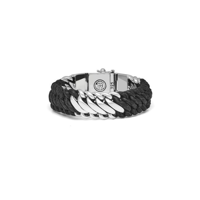 Armband Ben Mix Zilver Leer Zwart