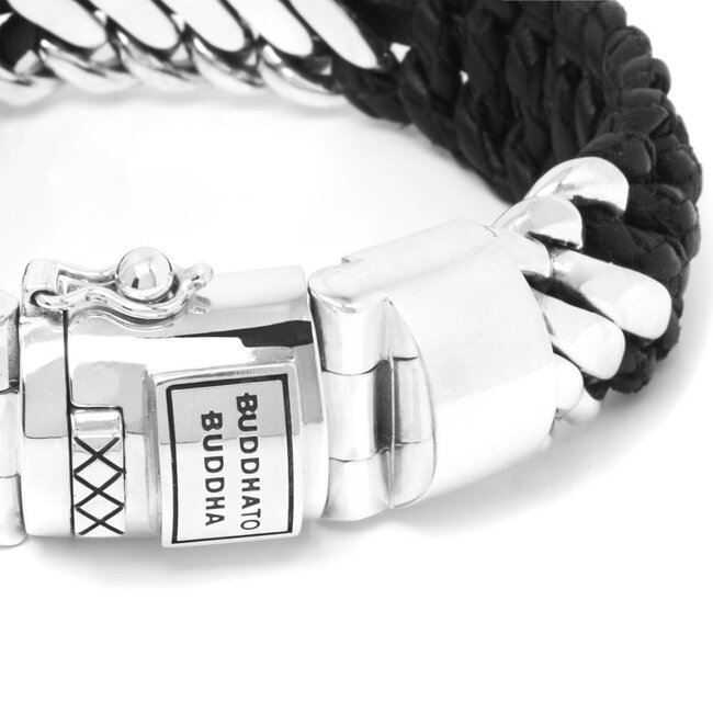 Armband Ben Mix Zilver Leer Zwart