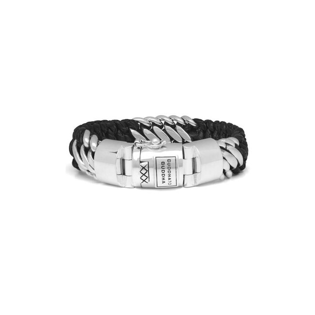 Armband Ben Mix Zilver Leer Zwart