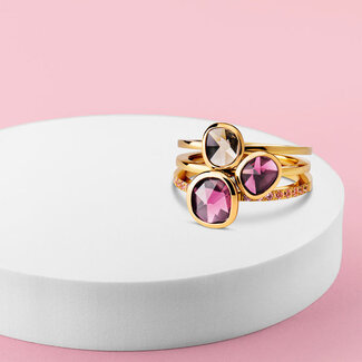 Melano Jewelry Twisted Amber Glow Ringen Set