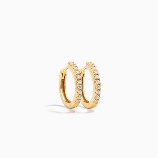 Eline Rosina **Classic Zirconia Huggies (15mm) - Gold plated sterling silver