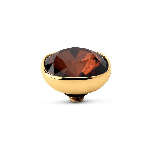 Melano Jewelry Twisted Circular Steentje - Smoked Amber