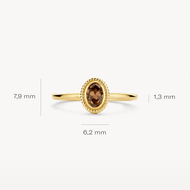 Ring 1239YBQ - 14k Geelgoud met parelmoer en pure quartz