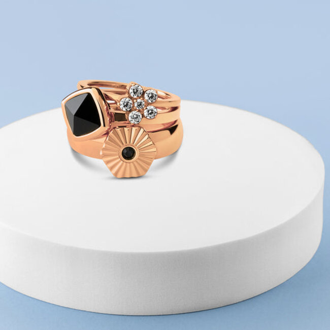 Twisted & Vivid Snowflake Sparkle Ringen Set