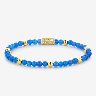 Rebel en Rose Brightening Blue - 4mm - 18 ct yellow gold plated