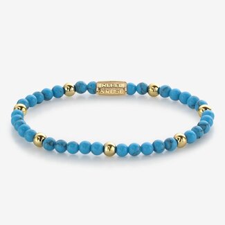 Rebel & Rose Armband Turquoise Delight - 4mm 18 ct yellow gold plated