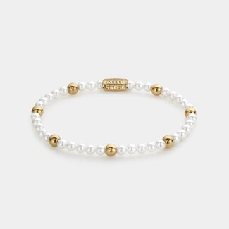 Rebel & Rose Armband Pearl Gem - 4mm - yellow gold plated