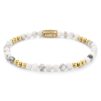 Rebel en Rose Gold plated & Virgin White - 4mm