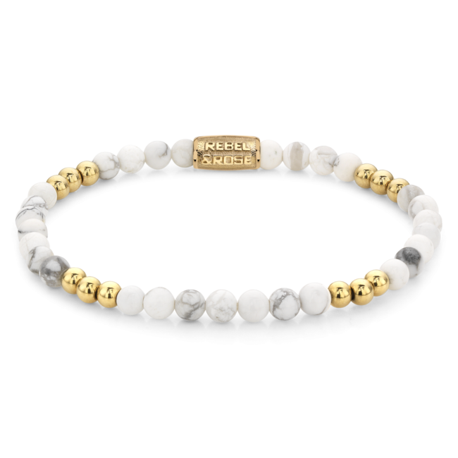 Armband Gold plated & Virgin White - 4mm