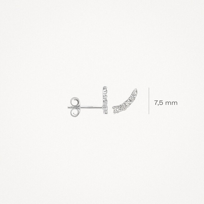 Oorstekers 7319WZI - 14k witgoud met zirkonia