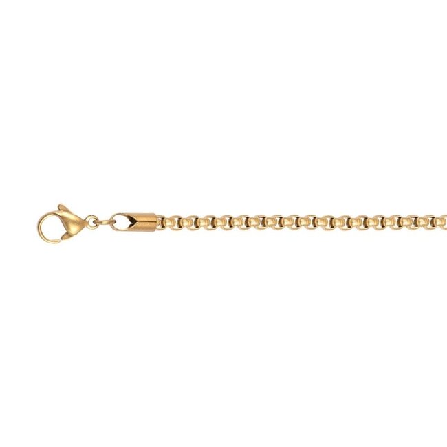 Ketting 60cm - Ronde Schakel - gold plated Mat