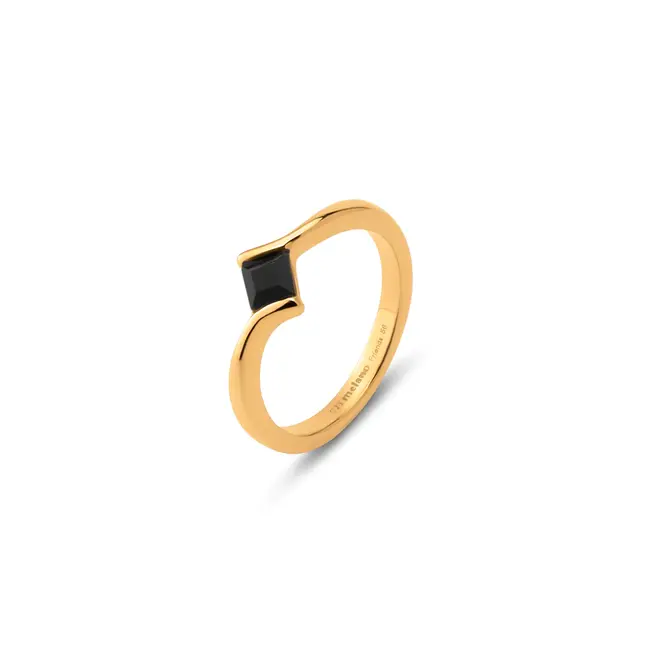 Friends Evy Ring - Black - Goudkleurig