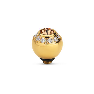 Melano Jewelry Twisted Ball CZ Champagne Steentje