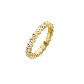 Melano Jewelry Friends Wave CZ Ring Crystal -  Goudkleurig