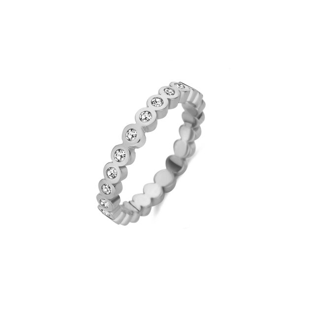 Friends Wave CZ Ring Crystal -   Zilverkleurig