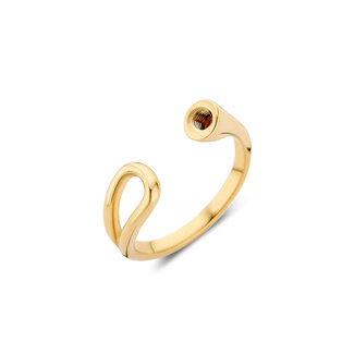 Melano Jewelry Twisted Open Loop Ring - Goudkleurig