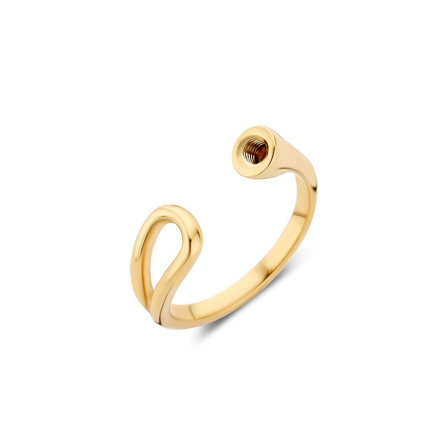 Twisted Open Loop Ring - Goudkleurig