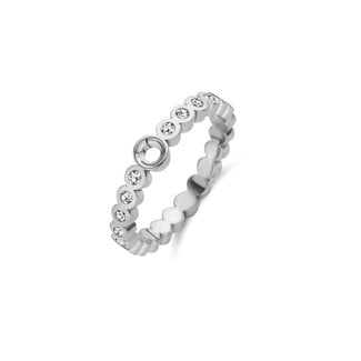 Melano Jewelry Twisted Wave CZ Ring - Zilverkleurig