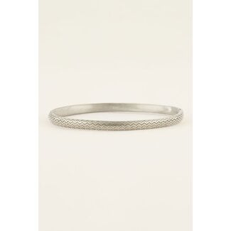 MyJewellery Bangle met zigzag patroon - Zilver