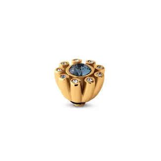 Melano Jewelry Twisted Petal Steentje - Denim Blue