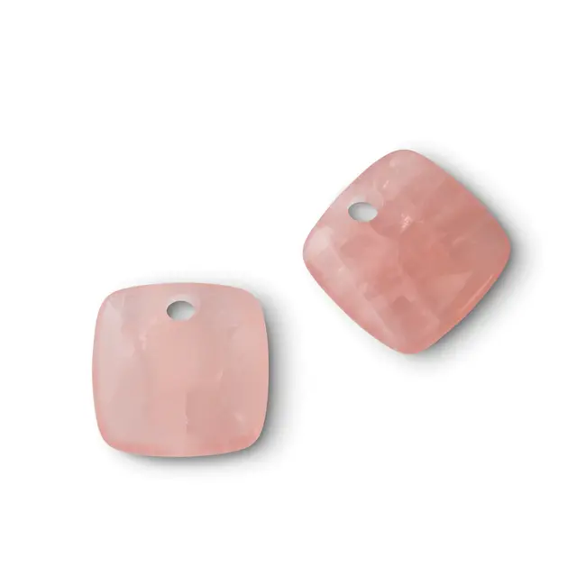 Kosmic Squared Gem Oorbel Hangers - Rose Quartz