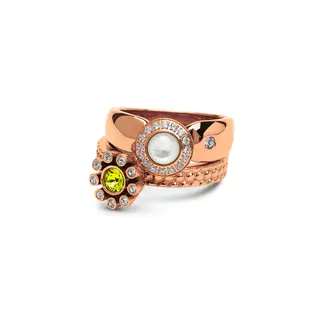 Melano Jewelry Vivid & Twisted Jewel Picnic Ringen Set - Rosékleurig