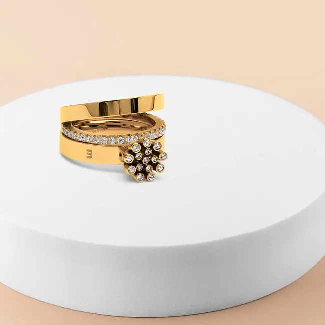 Friends & Twisted Breezy Baubles Ringen Set - Goudkleurig