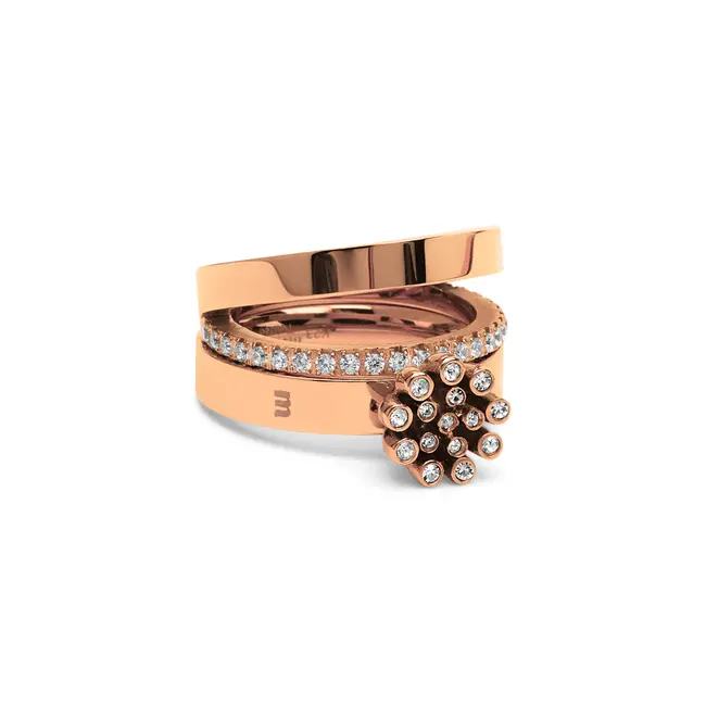 Friends & Twisted Breezy Baubles Ringen Set - Rosékleurig