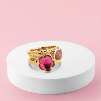 Melano Jewelry Friends & Twisted Basket Bloom Ringen Set - Goudkleurig