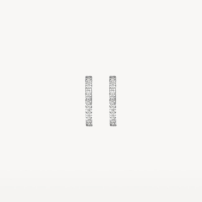 Oorringen 7307WZI - 14k Witgoud met zirkonia